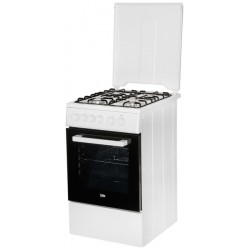 Cuisinière Mixte 60L 4 Foyers Blanc - Beko - Fss53000Dw - Jumpl