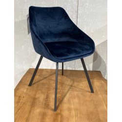 Chaise en velours bleu ADAM